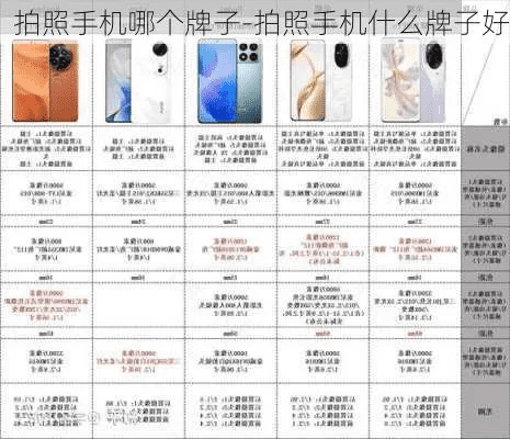 拍照手机什么品牌的好
